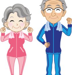 elderly Senior Couple wearing Sportswear